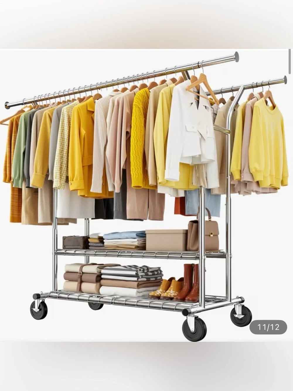 Metal Wire Shelving Rack for Sturdy Clothing Rack (Pictured)